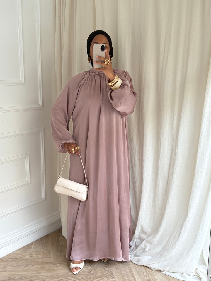 ROBE PRESTIGE MANCHES BOUFFANTES BROWN