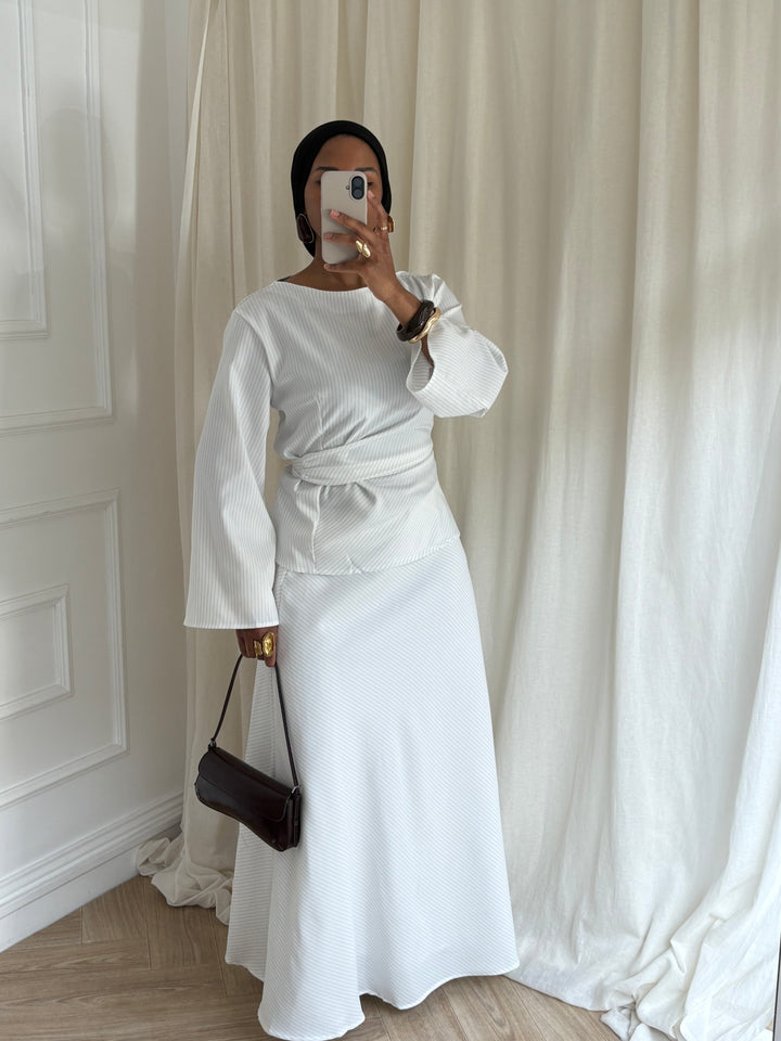 SET A RAYURES BLANC