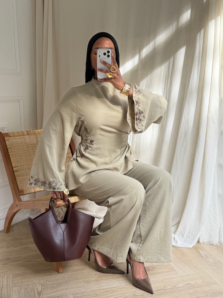 ENSEMBLE BRODERIE TAUPE