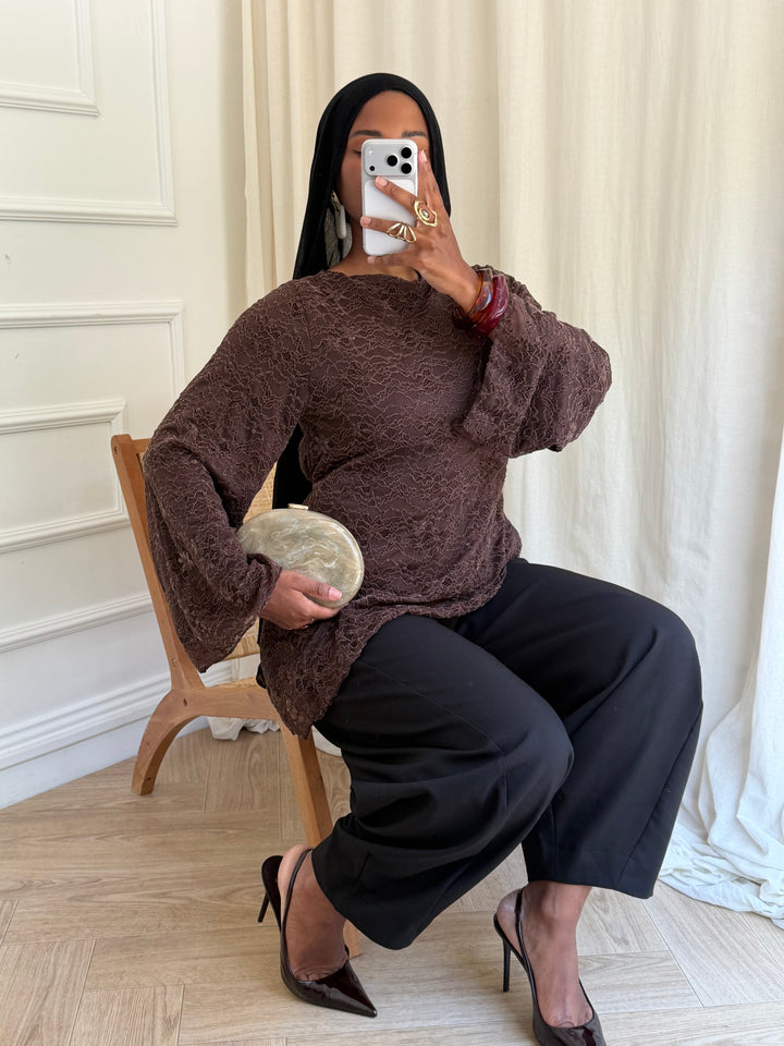 BLOUSE  MARBELLA MARRON