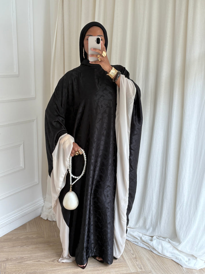 ABAYA SATIN ORIENT NOIRE