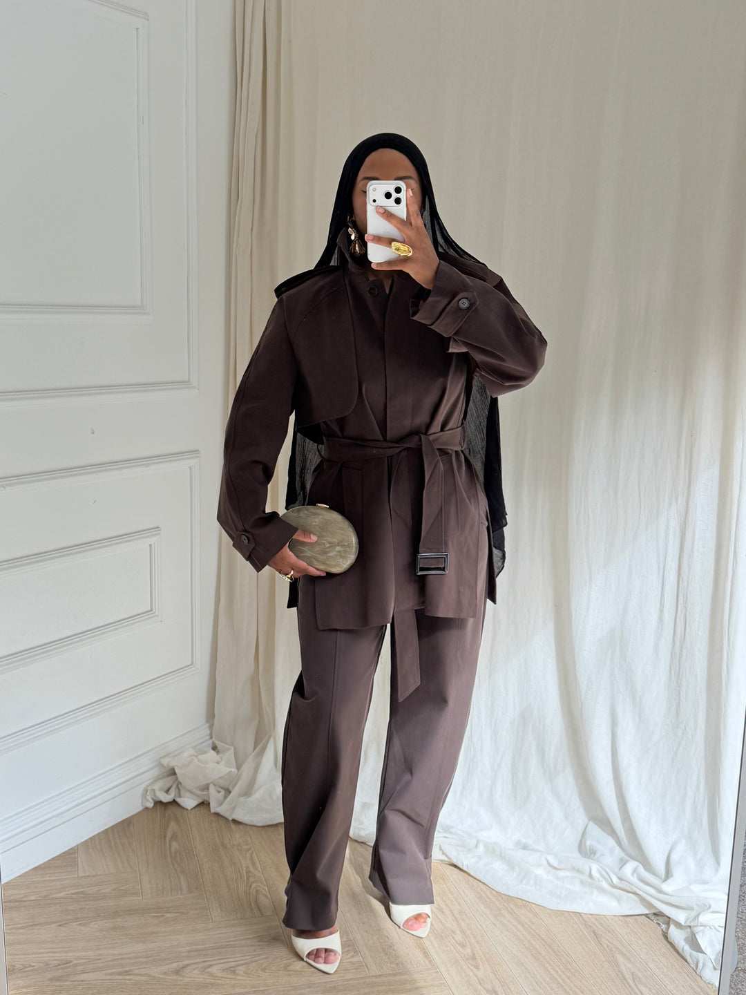 PANTALON TRENCH MARRON