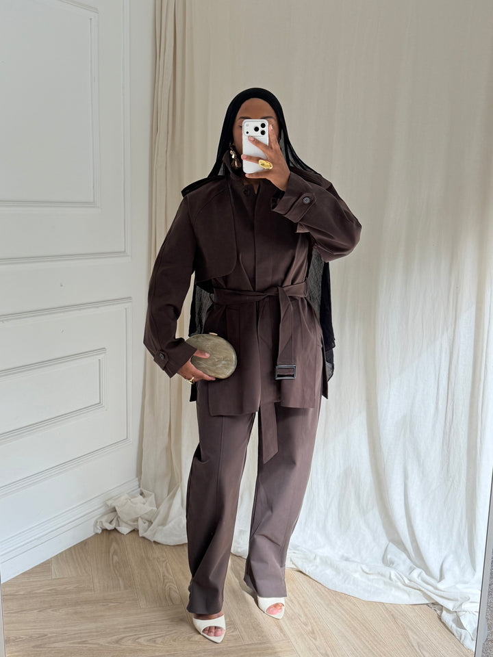 PANTALON TRENCH MARRON