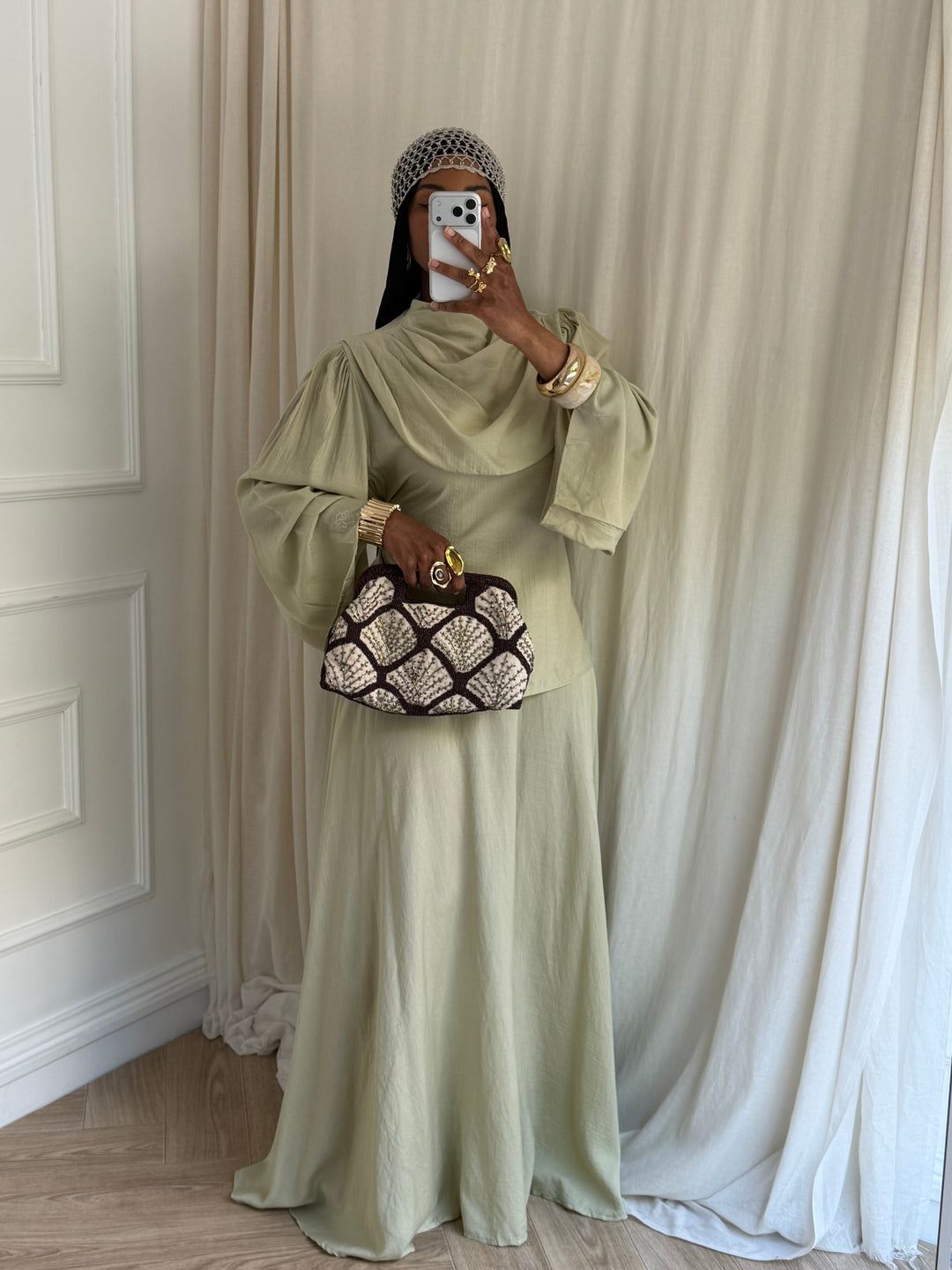ENSEMBLE HANNA VERT AMANDE