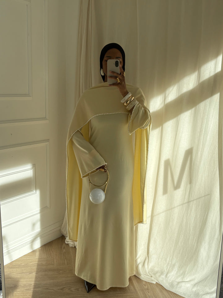 ROBE PERLÉ JAUNE BEURRE