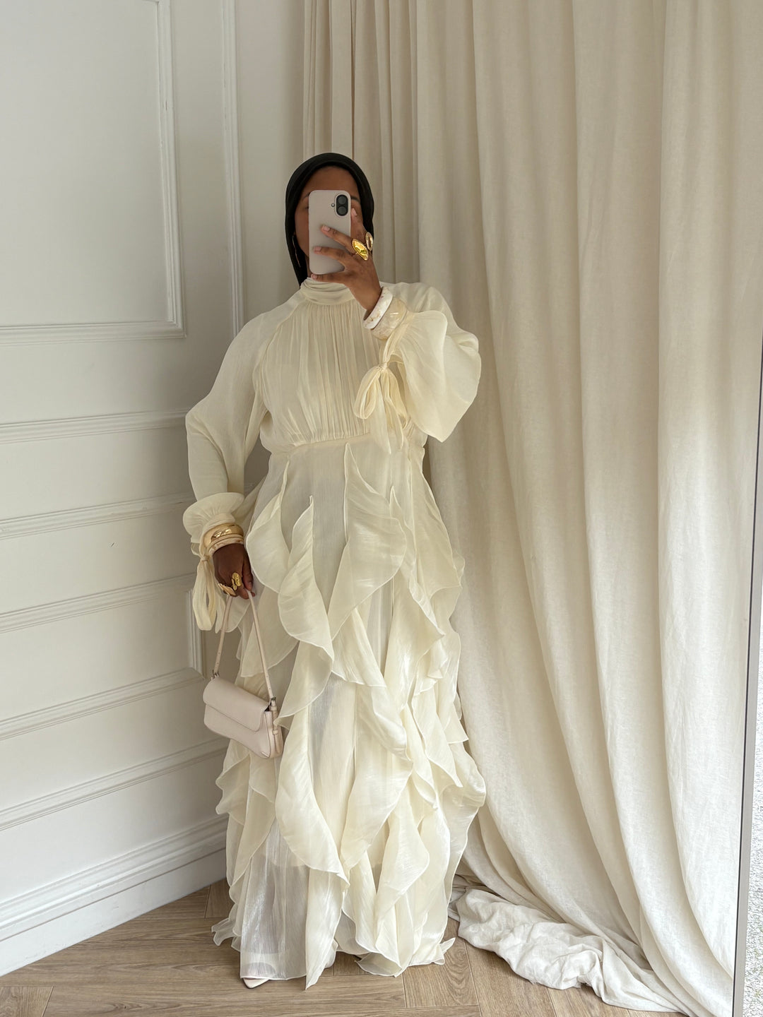 ROBE À VOLANTS CRÈME