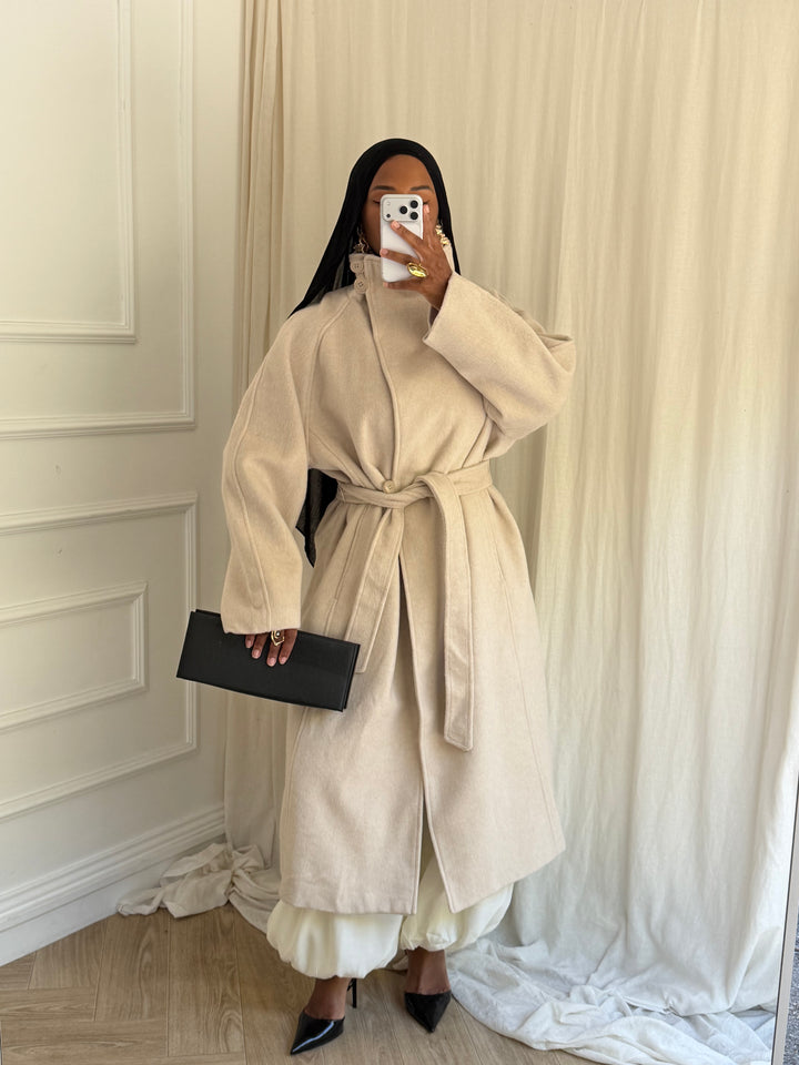 MANTEAU COAT LAINE BEIGE