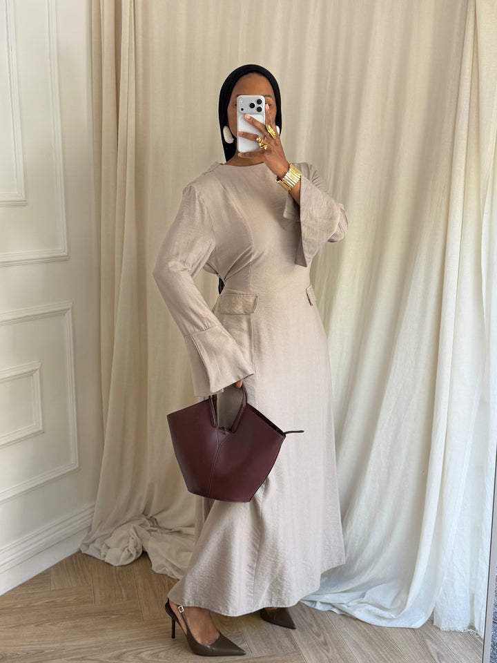 ROBE BELLA PRINTEMPS TAUPE