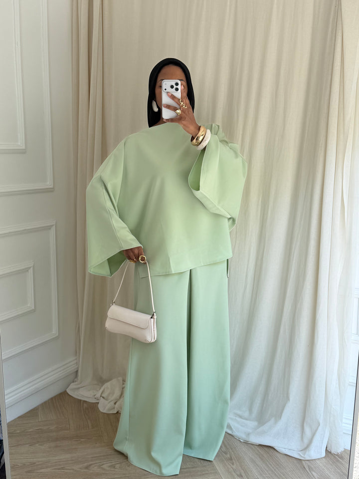 ENSEMBLE PANTALON MASTOUR VERT PASTEL