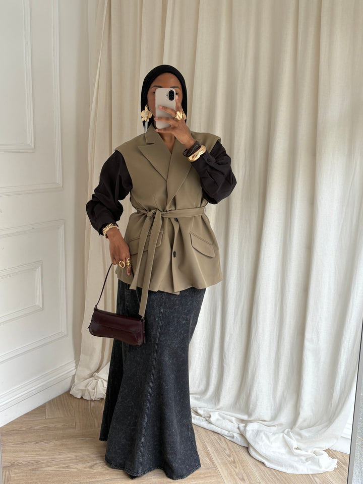 BLAZER PREMIUM SANS MANCHES HADA KAKI