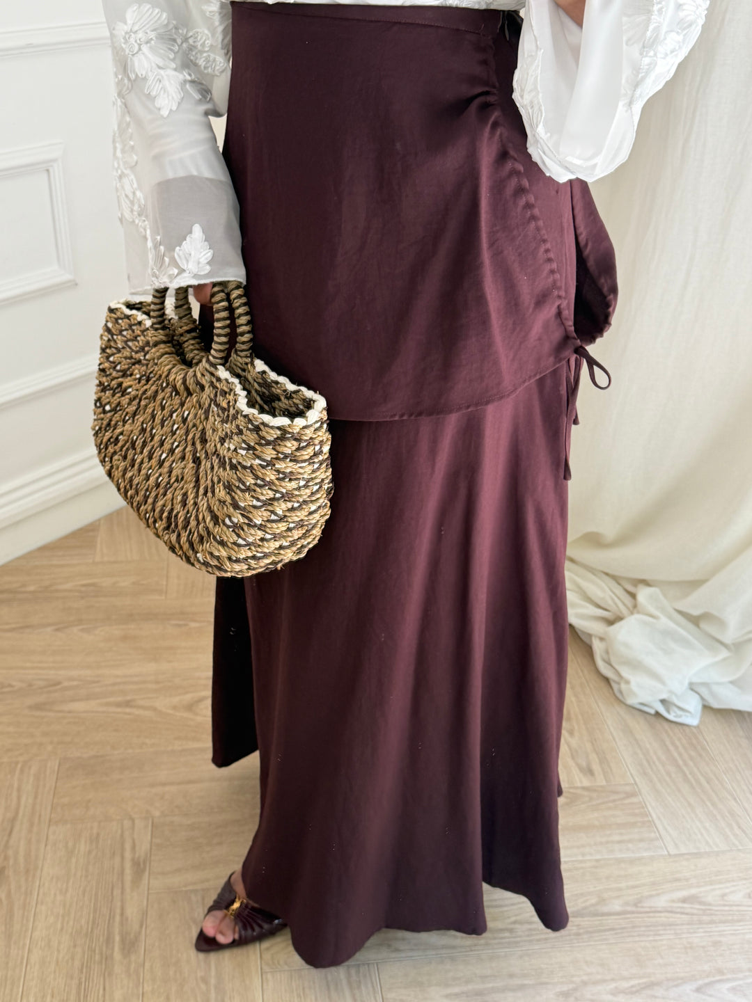 JUPE AYRA BURGUNDY