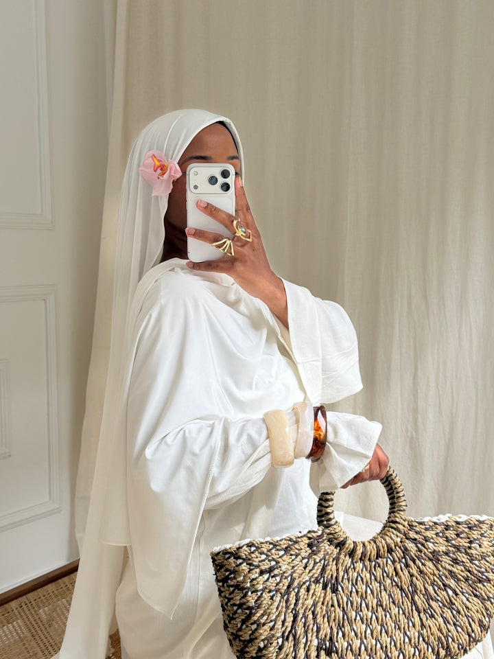 MAXI HIJAB JERSEY LIQUID BLANC