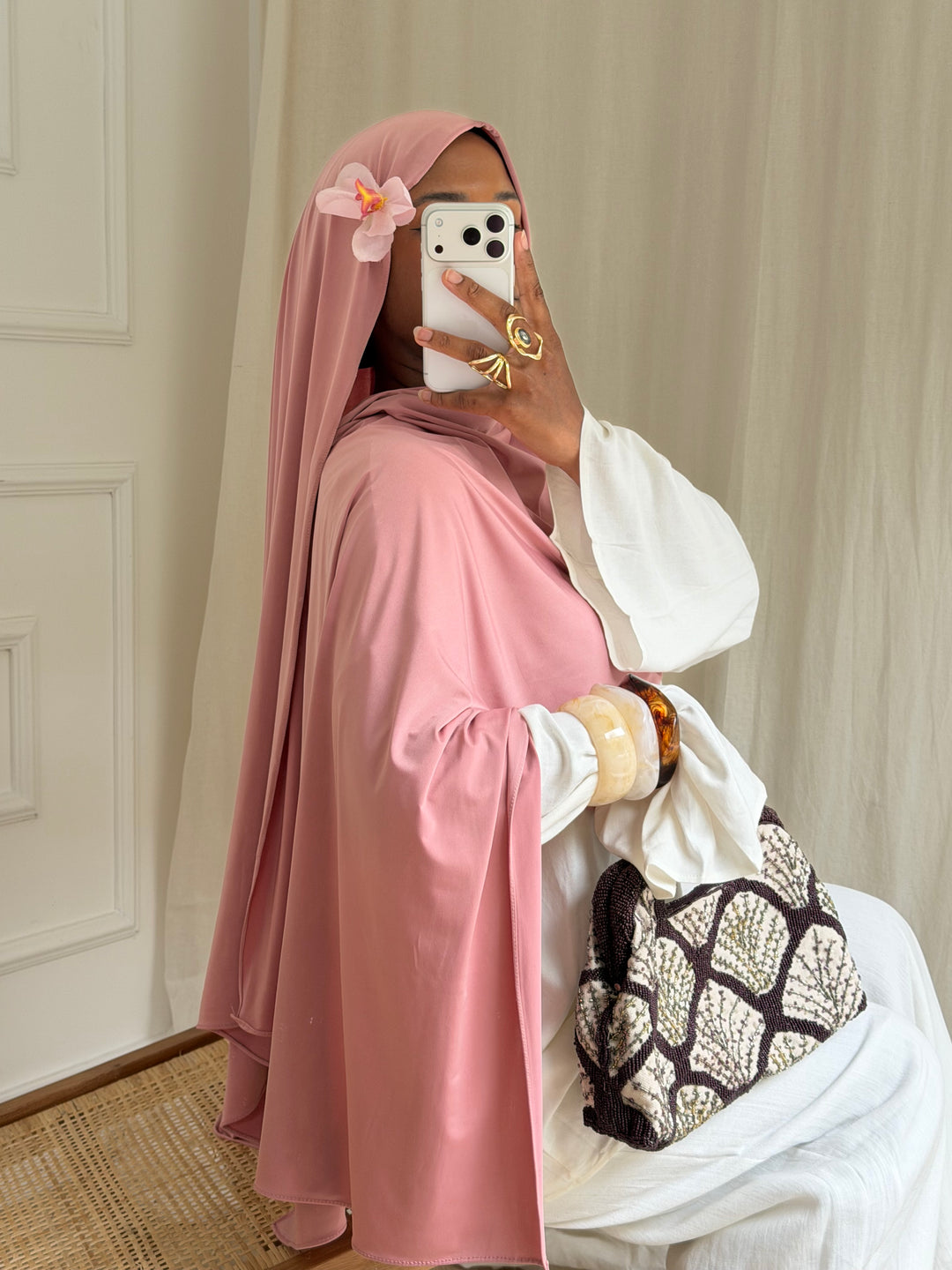 MAXI HIJAB JERSEY LIQUID ROSE BONBON