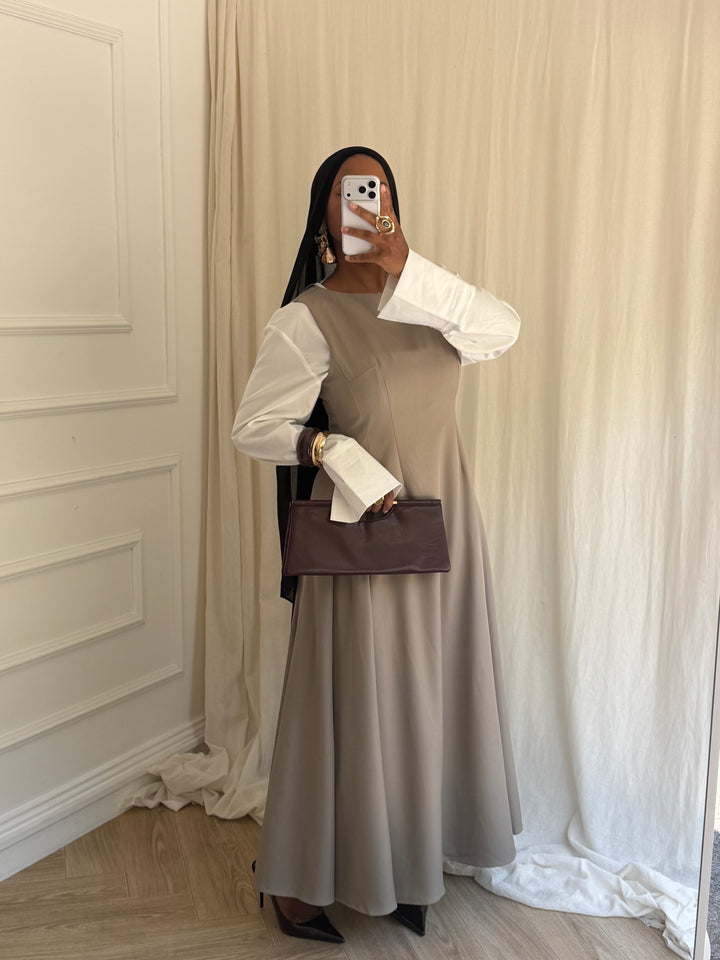 ROBE TAILLEUR TAUPE