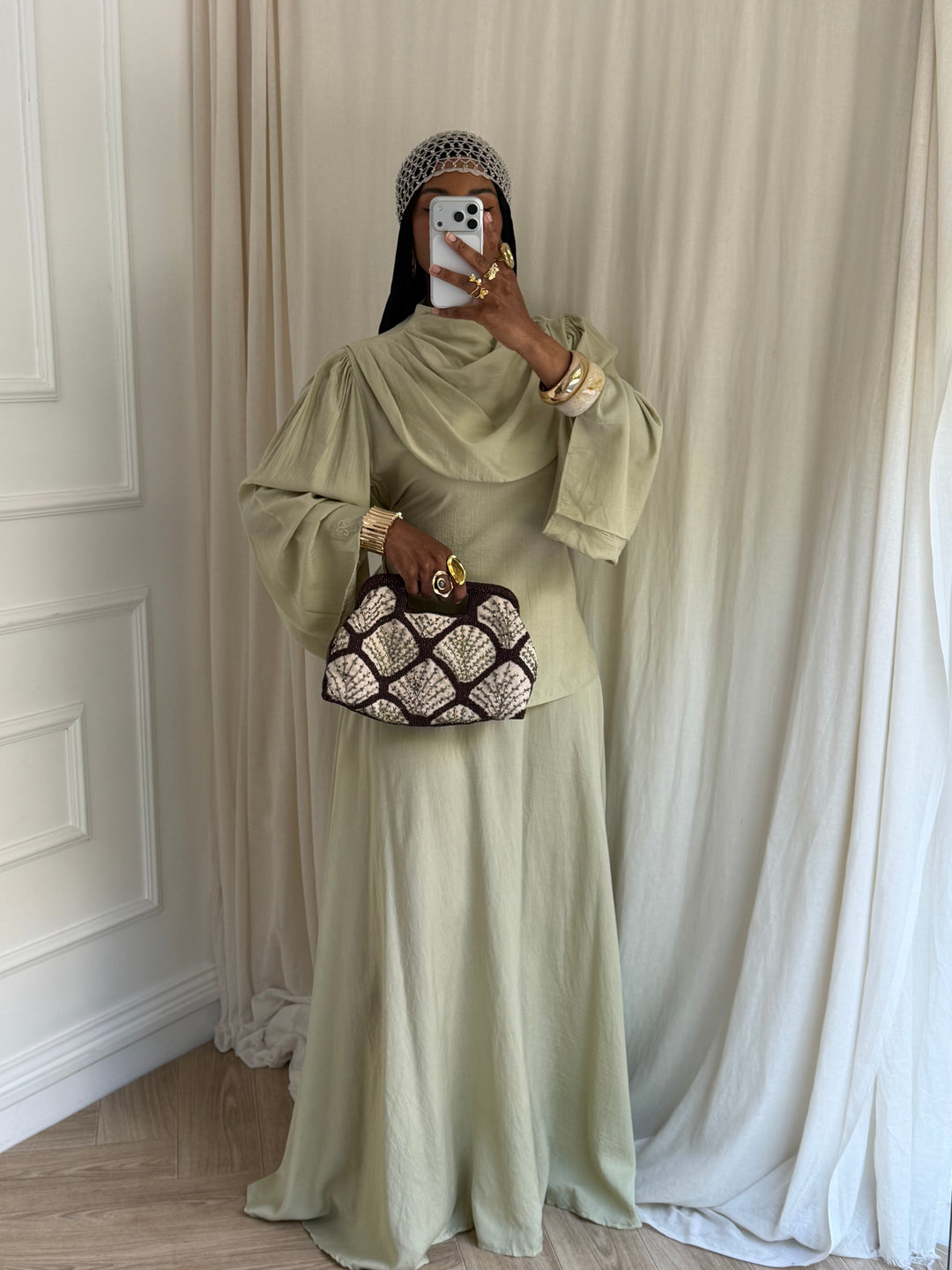 ENSEMBLE HANNA VERT AMANDE
