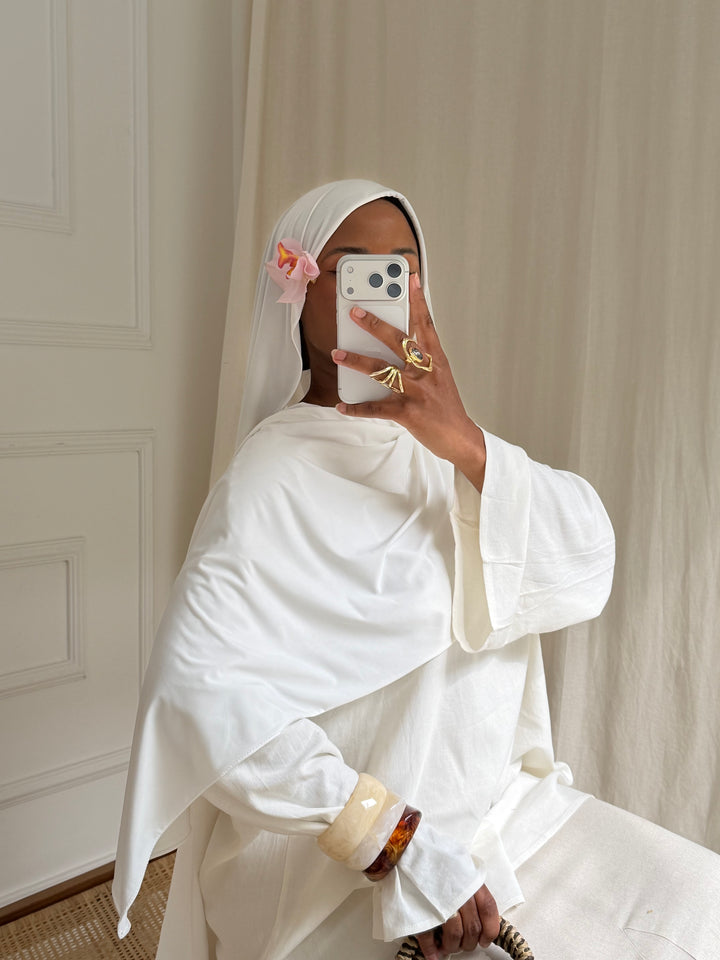 MAXI HIJAB JERSEY LIQUID BLANC