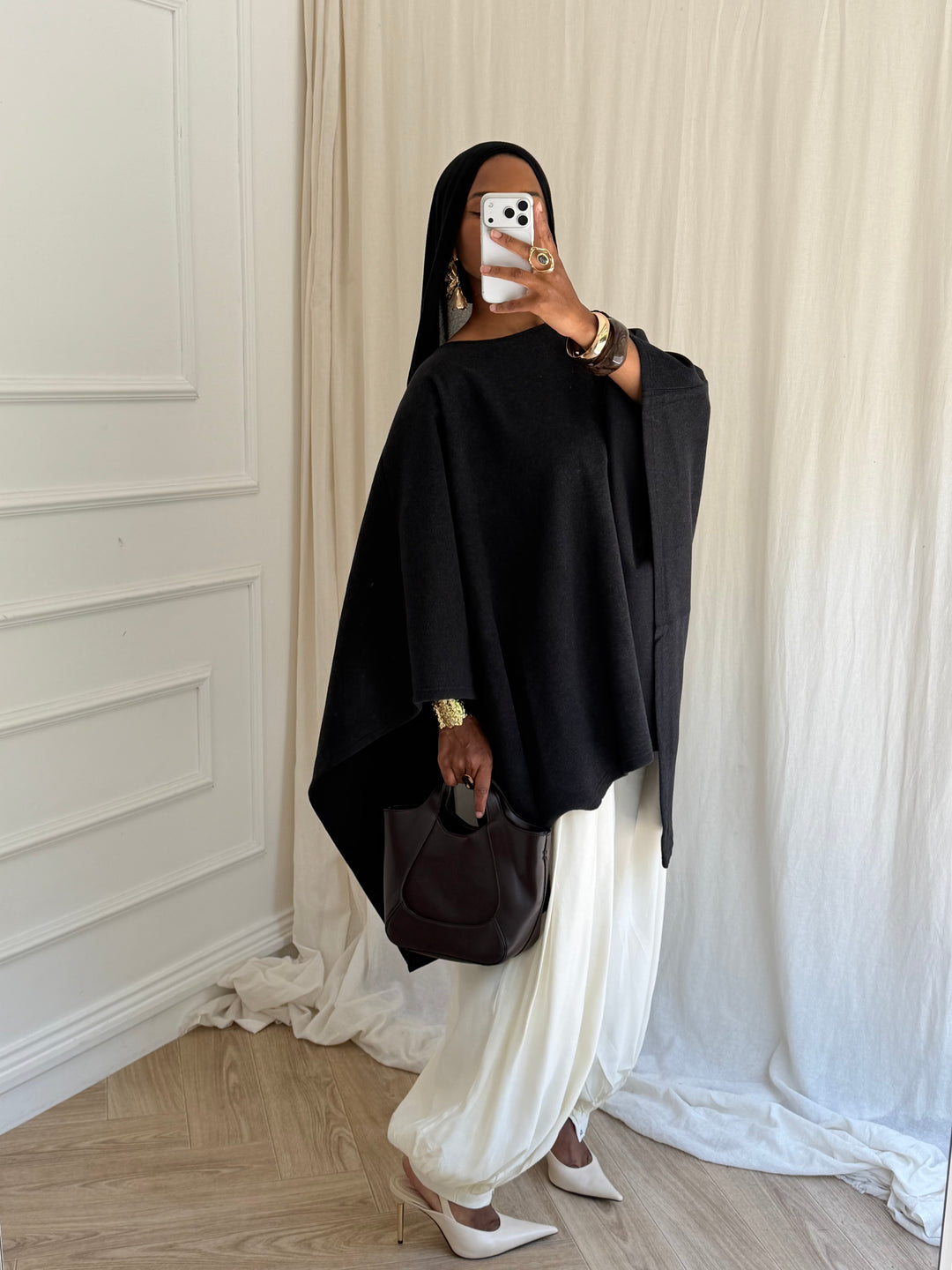 PONCHO WINTER NOIR