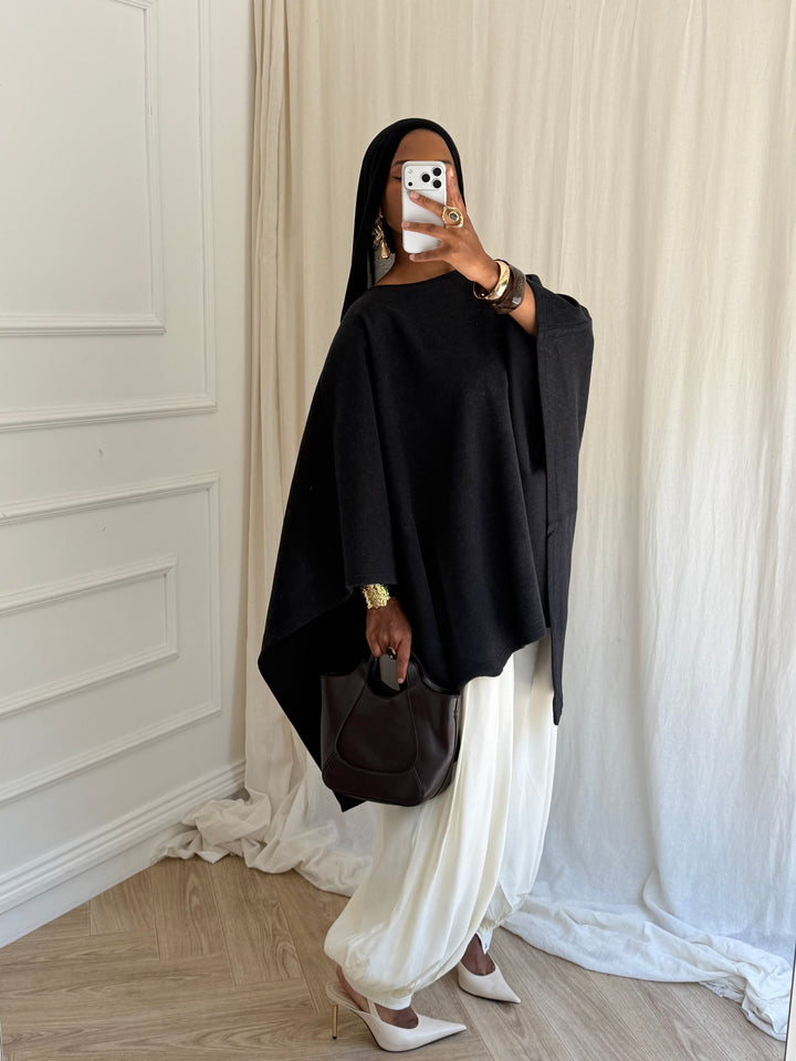 PONCHO WINTER NOIR