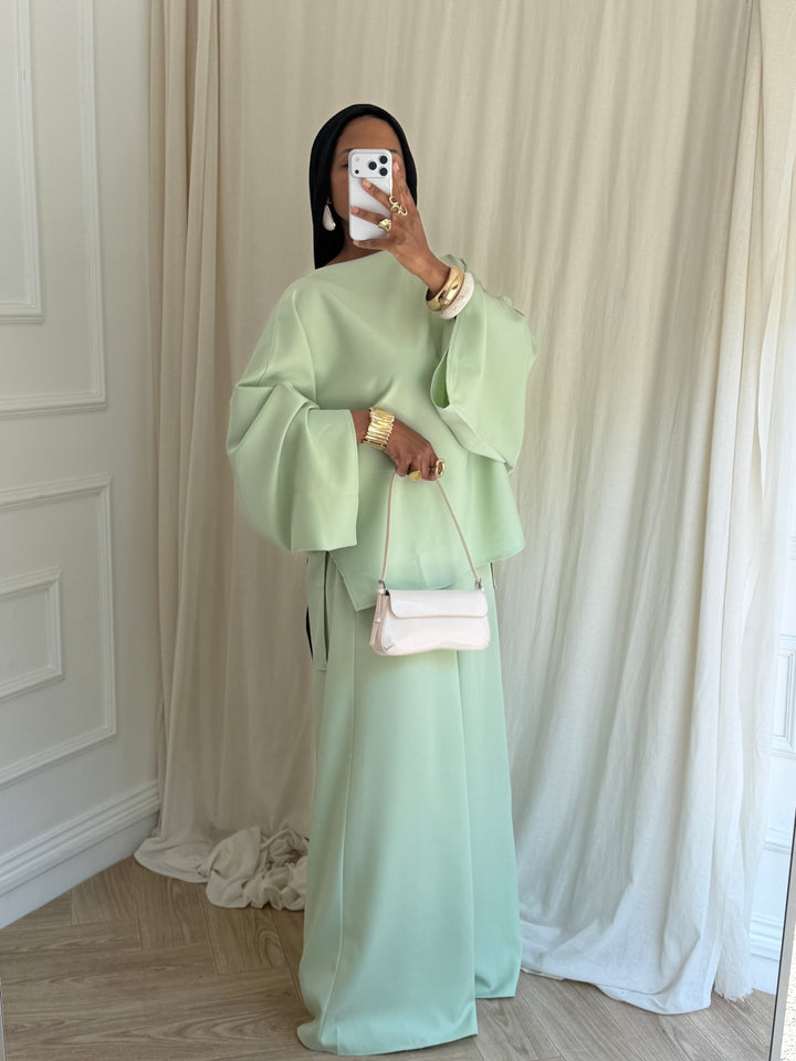 ENSEMBLE PANTALON MASTOUR VERT PASTEL