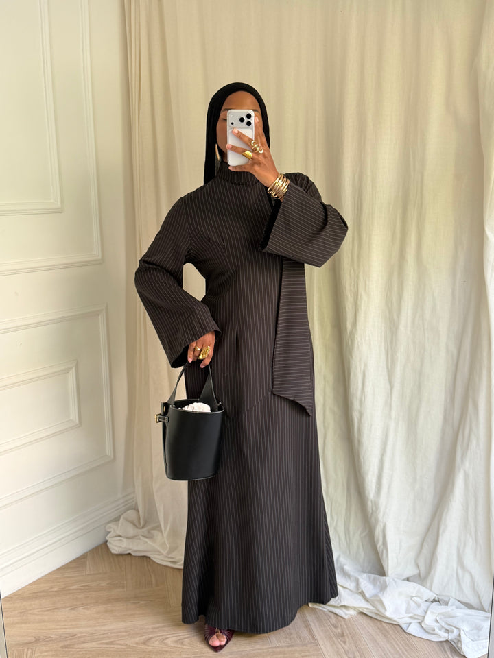ROBE RAYURES SOHANE NOIRE