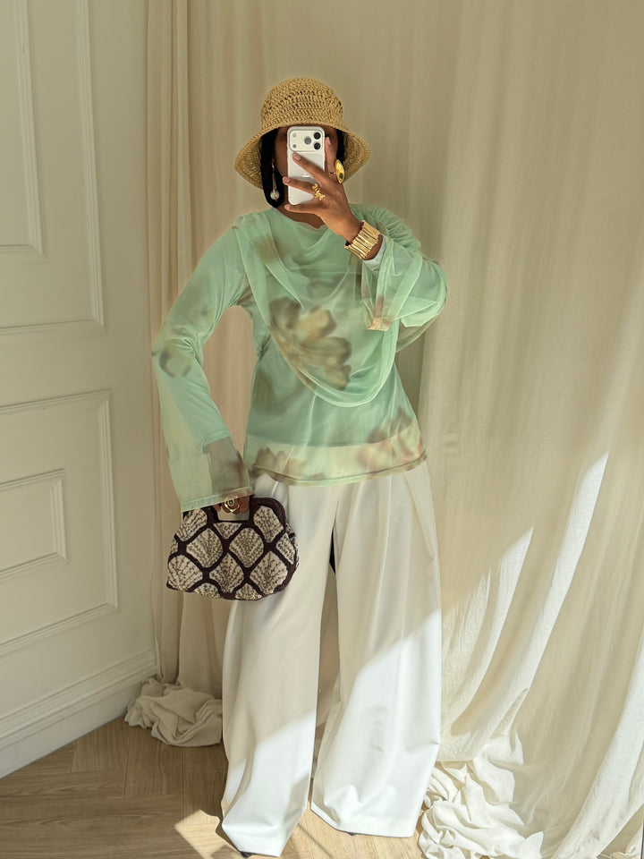 BLOUSE AYDA VERT PASTEL