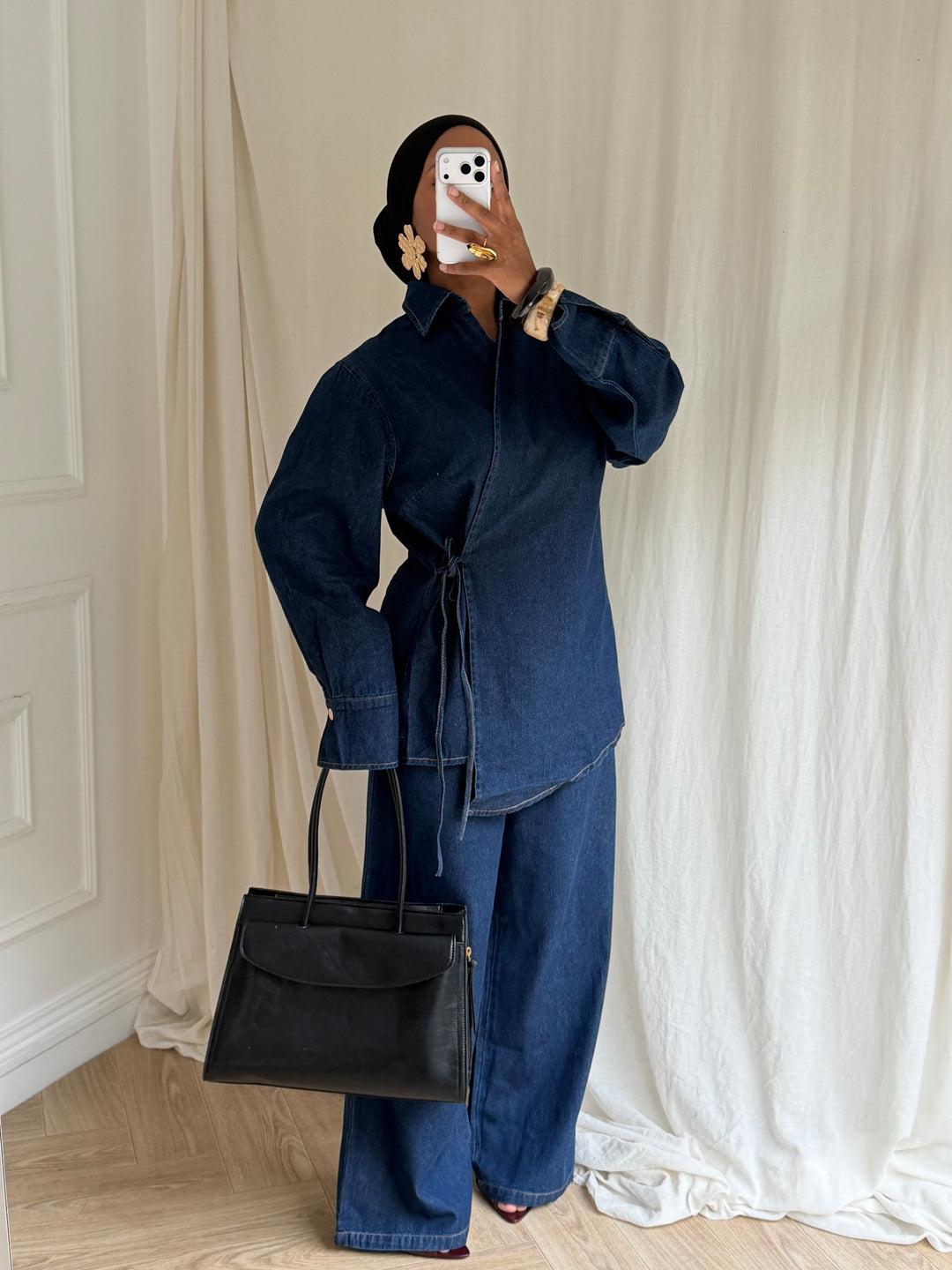 ENSEMBLE PANTALON ET VESTE CACHE CŒUR BLEU