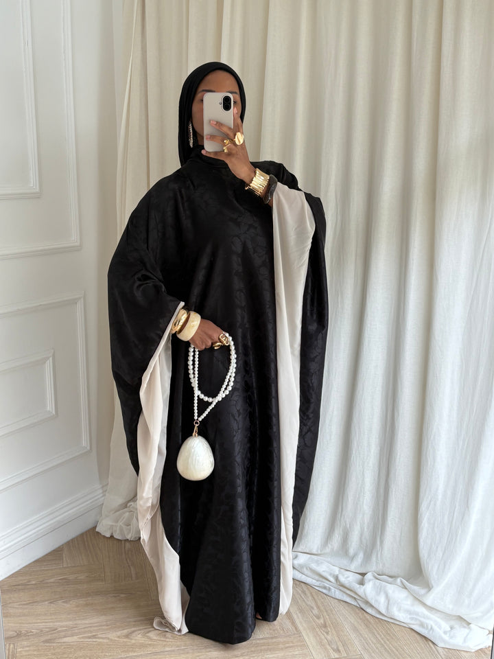 ABAYA SATIN ORIENT NOIRE