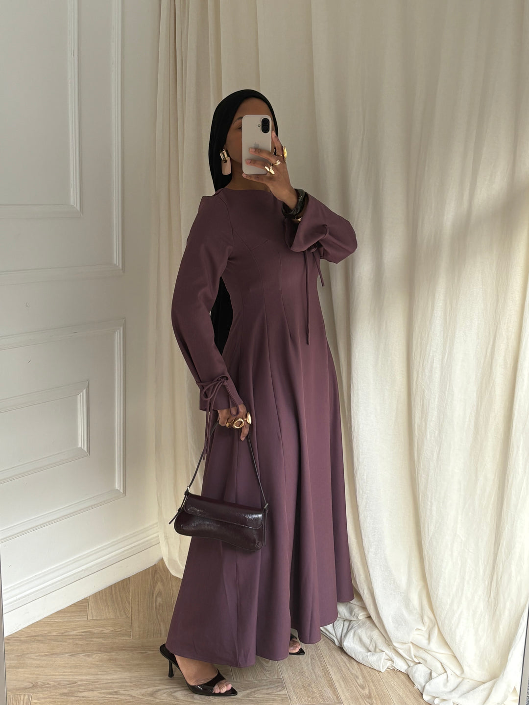 ROBE ÉLÉGANCIA AUBERGINE