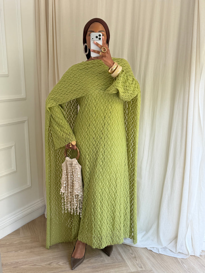 ROBE EN DENTELLE OLIVE