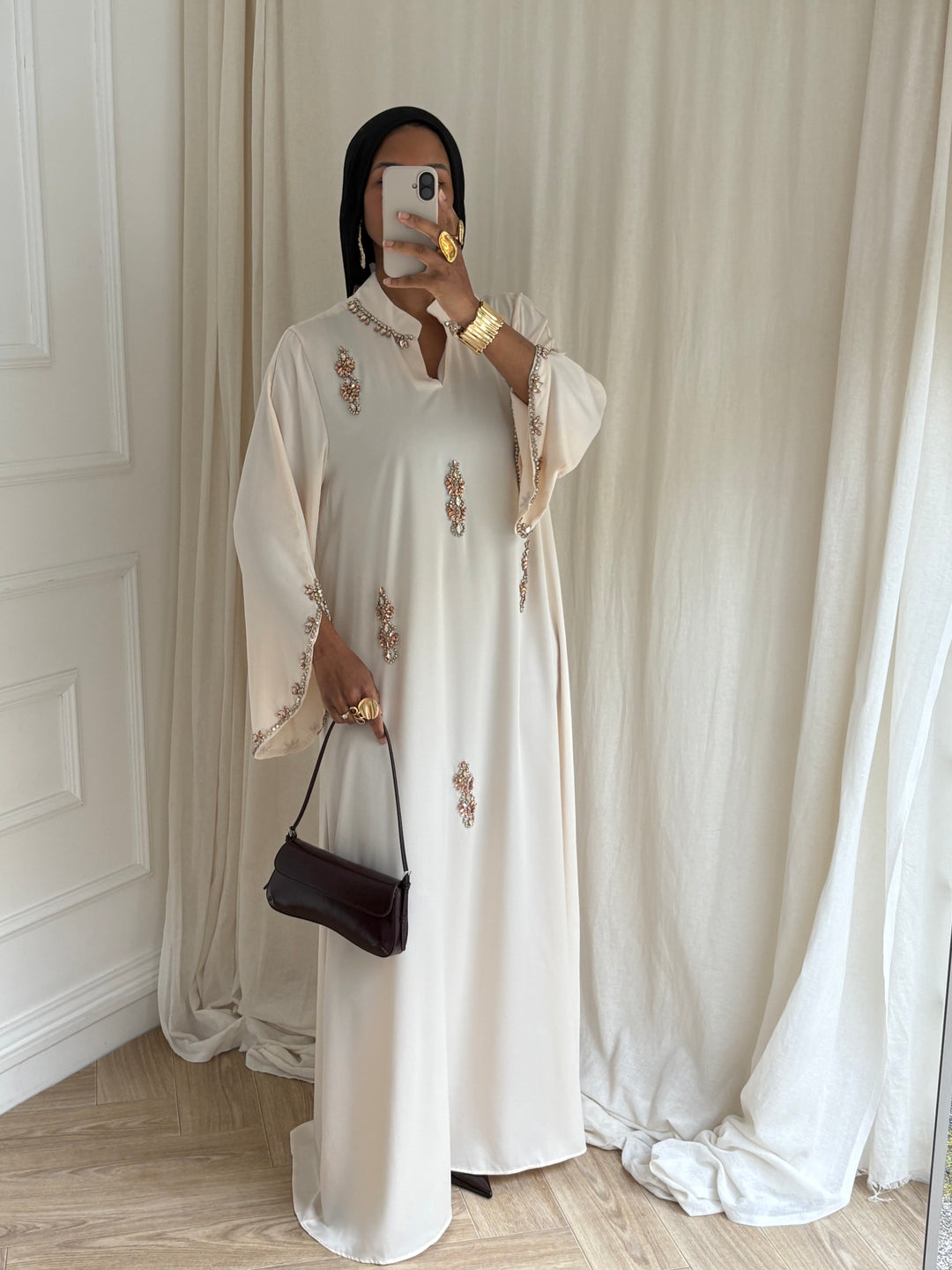 ABAYA CAPSULE EID BEIGE Défectueuse (voir photo)
