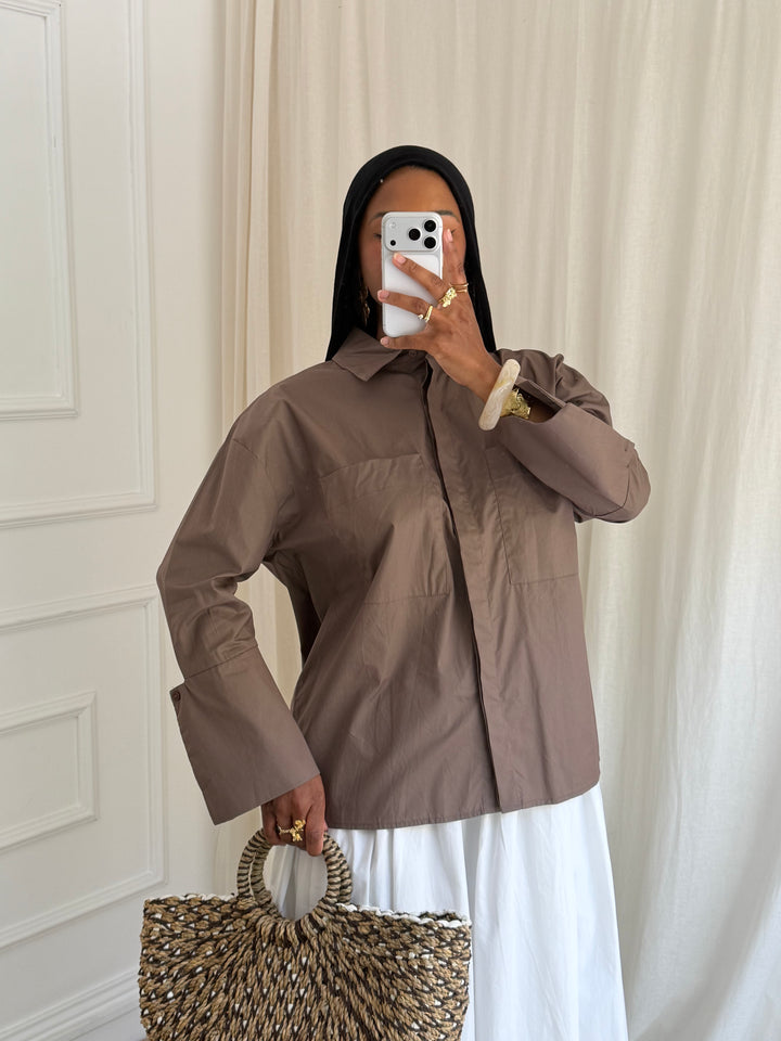 CHEMISE EN COTON POCHE