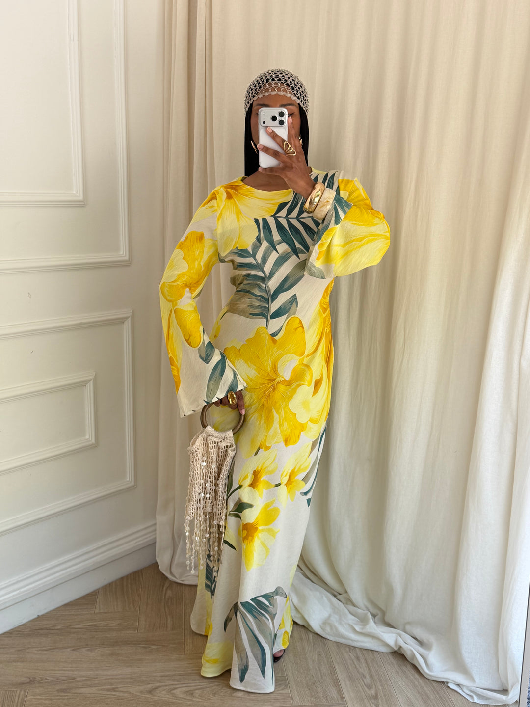 MAXI ROBE IMPRIMÉ SUMMER JAUNE