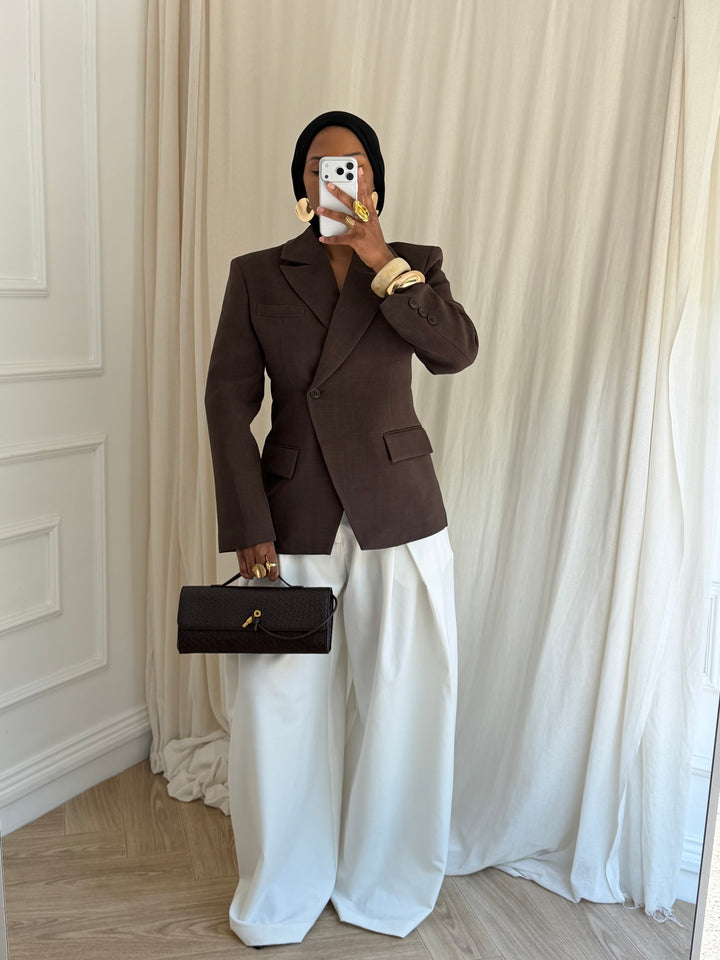 BLAZER SCUPTURAL CHOCOLAT