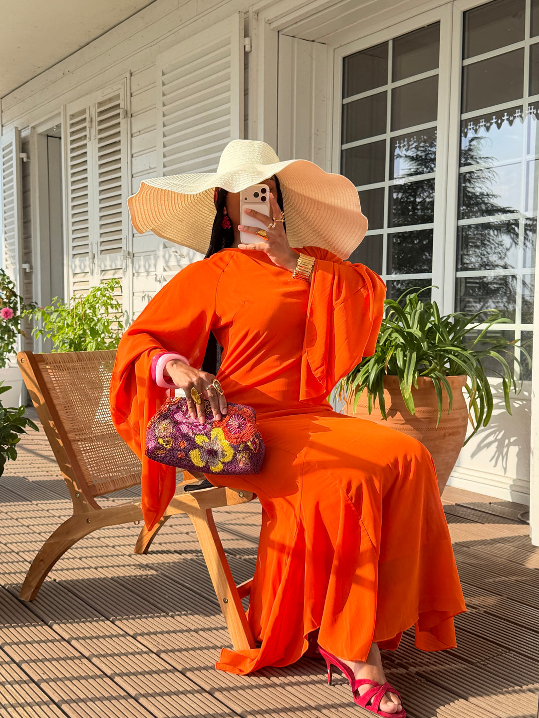ROBE SIRÈNE VOILAGE LUXE ORANGE