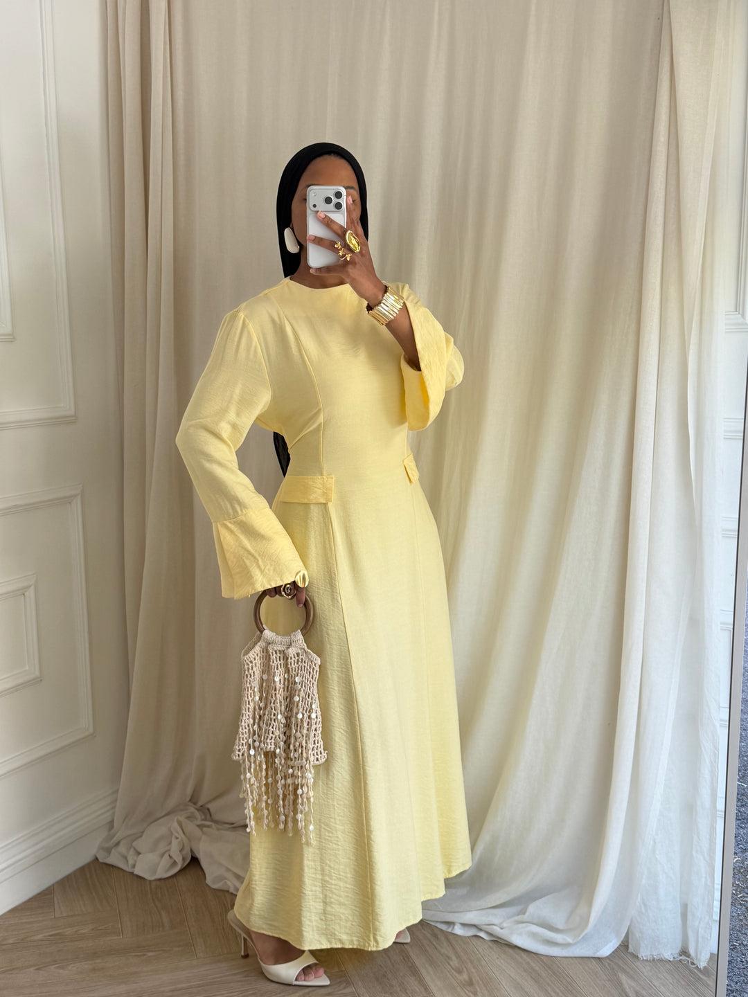 ROBE BELLA PRINTEMPS JAUNE