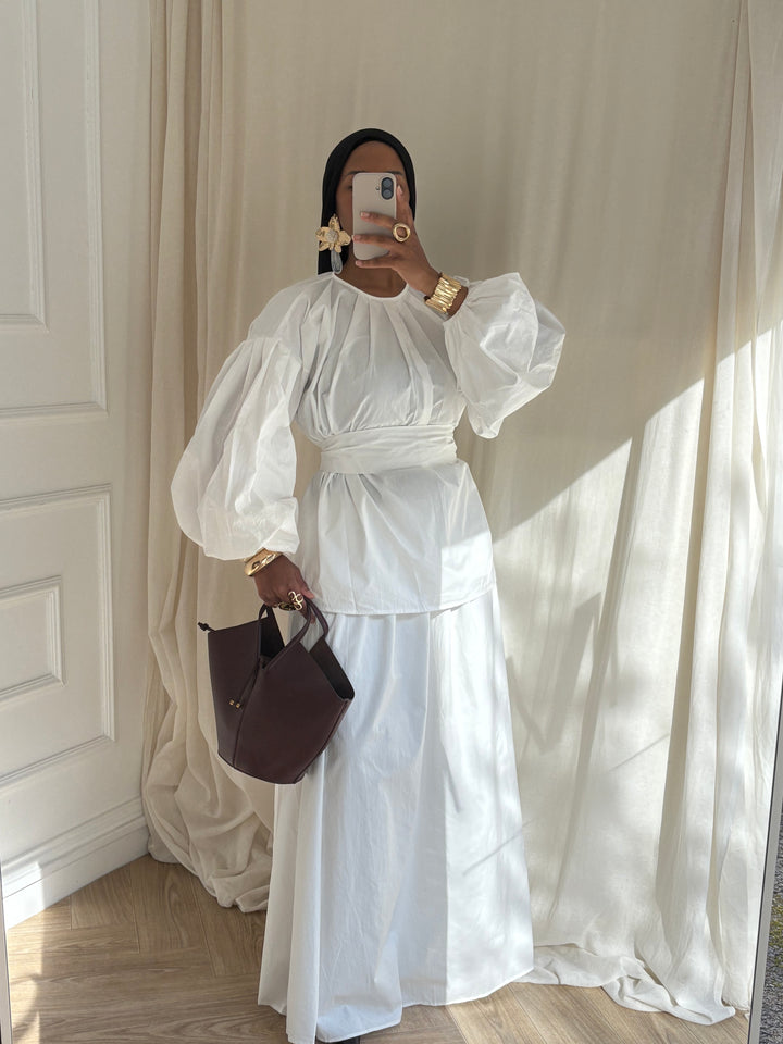 SET JUPE KOTON BLANC