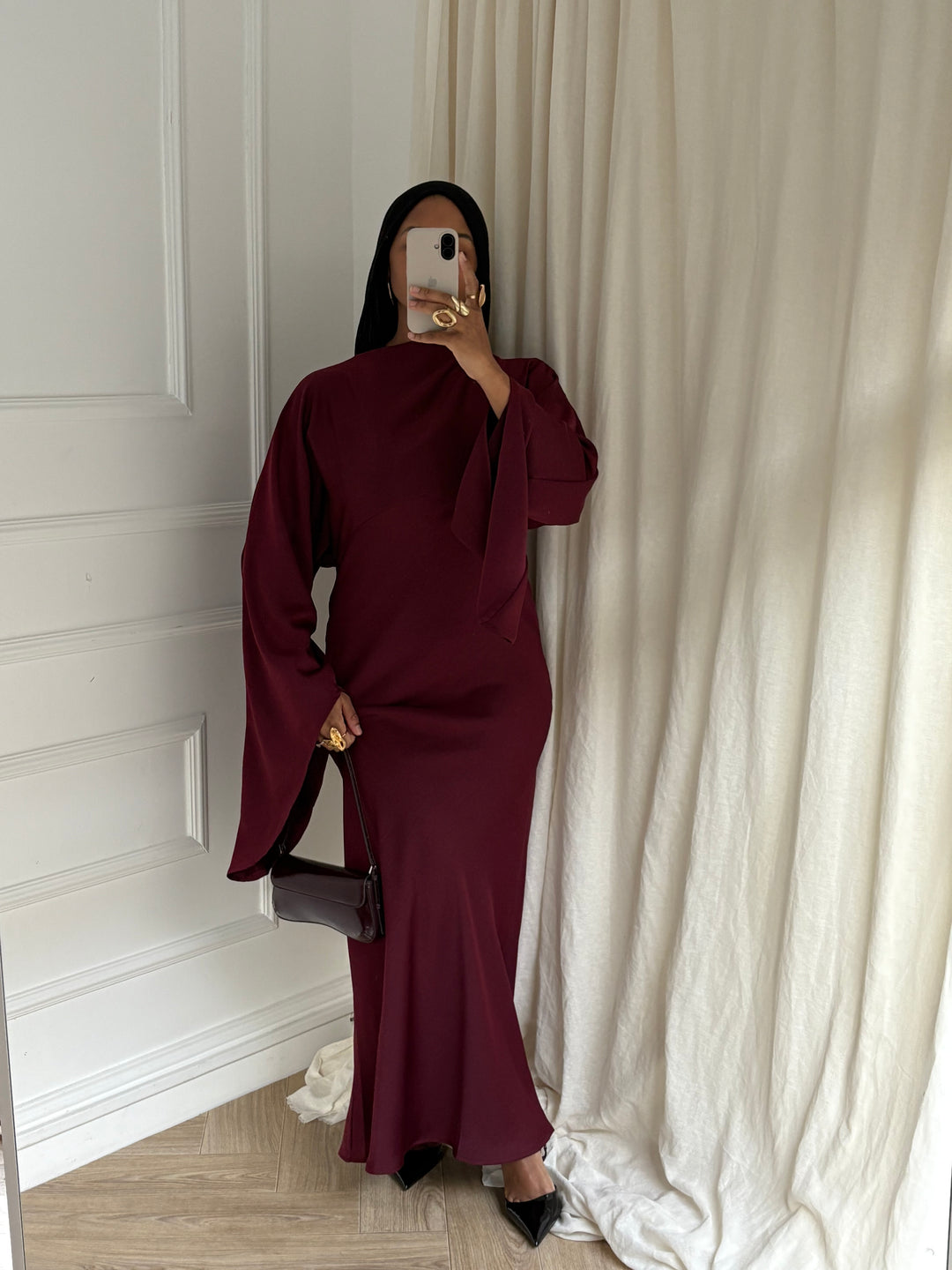 DRESS AYNA BORDEAUX
