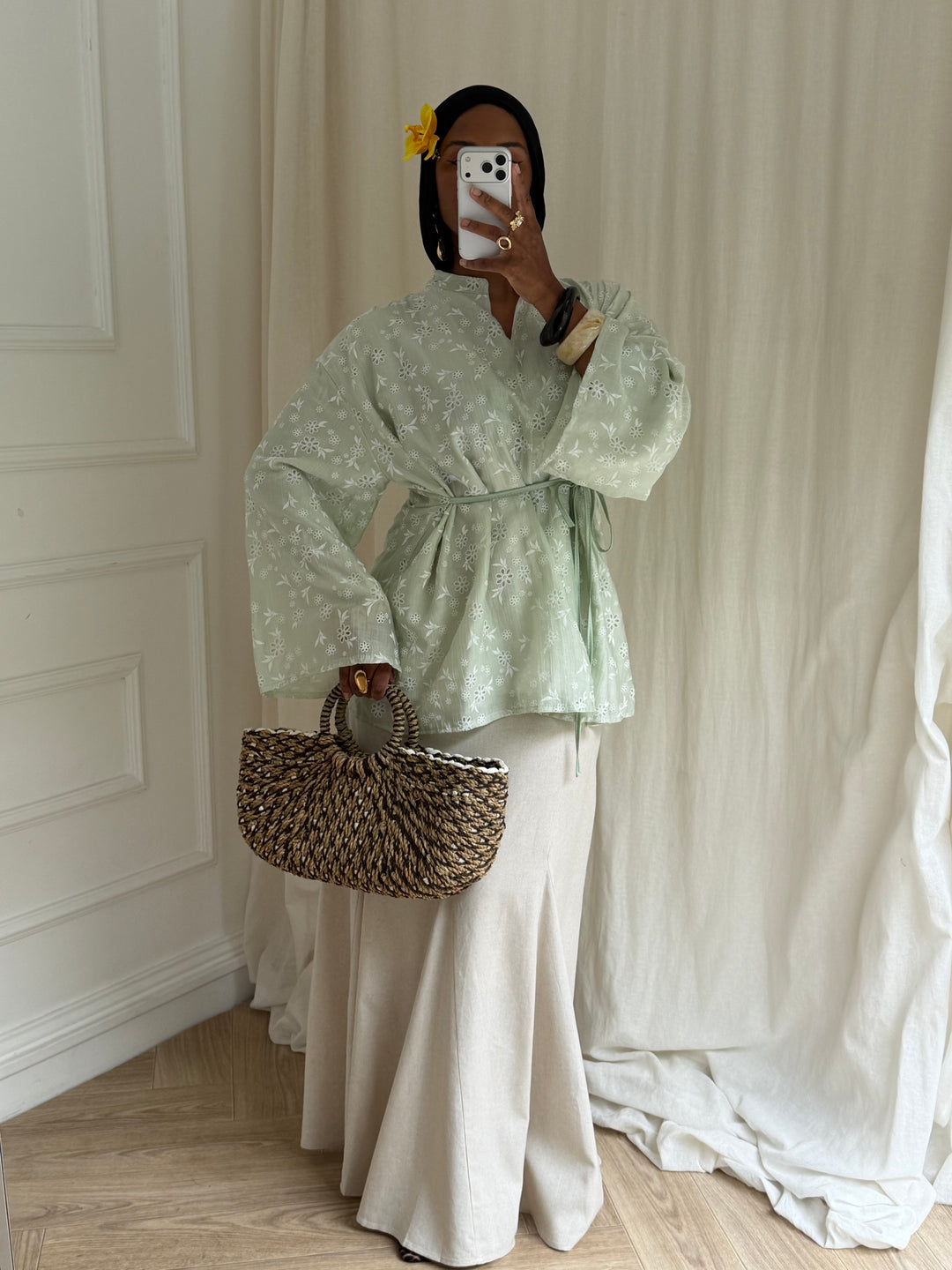 BLOUSE IMPRIMÉ VERT D’EAU