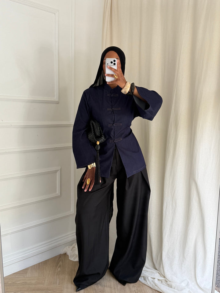 BLOUSE DENIM SHAN BLEU