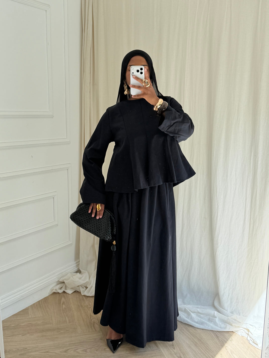 ENSEMBLE JUPE COTON NOIR