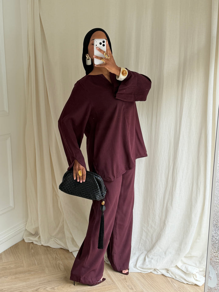 ENSEMBLE RAYON BORDEAUX