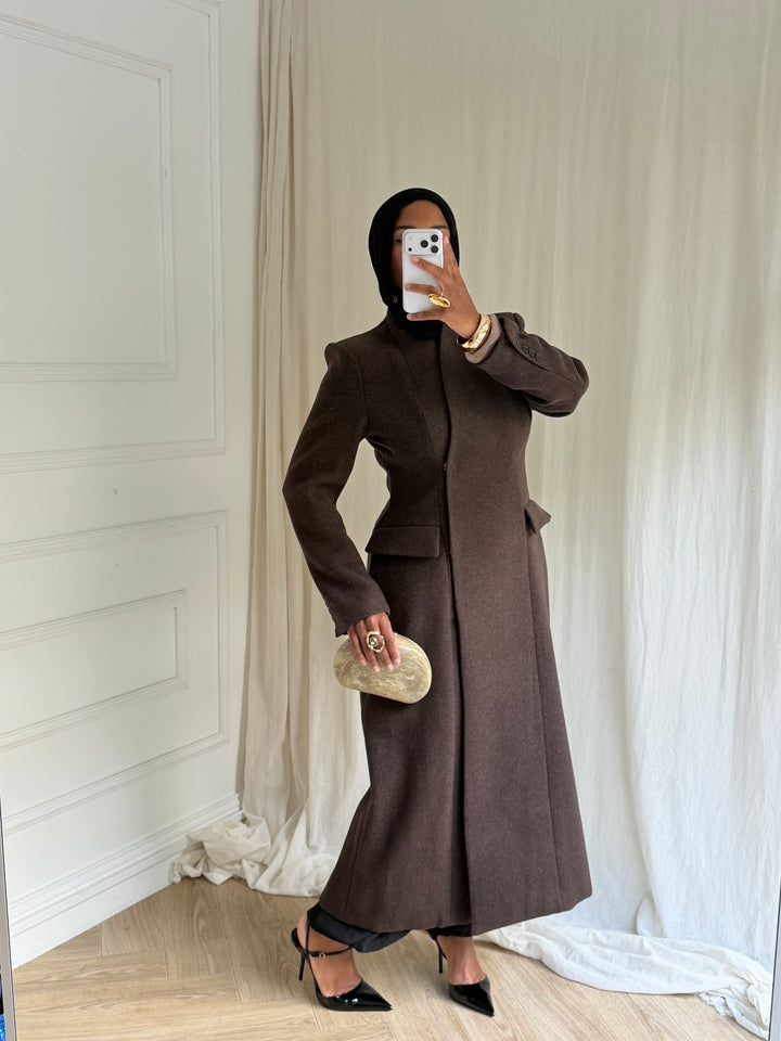 MANTEAU LISE - LUXE MARRON