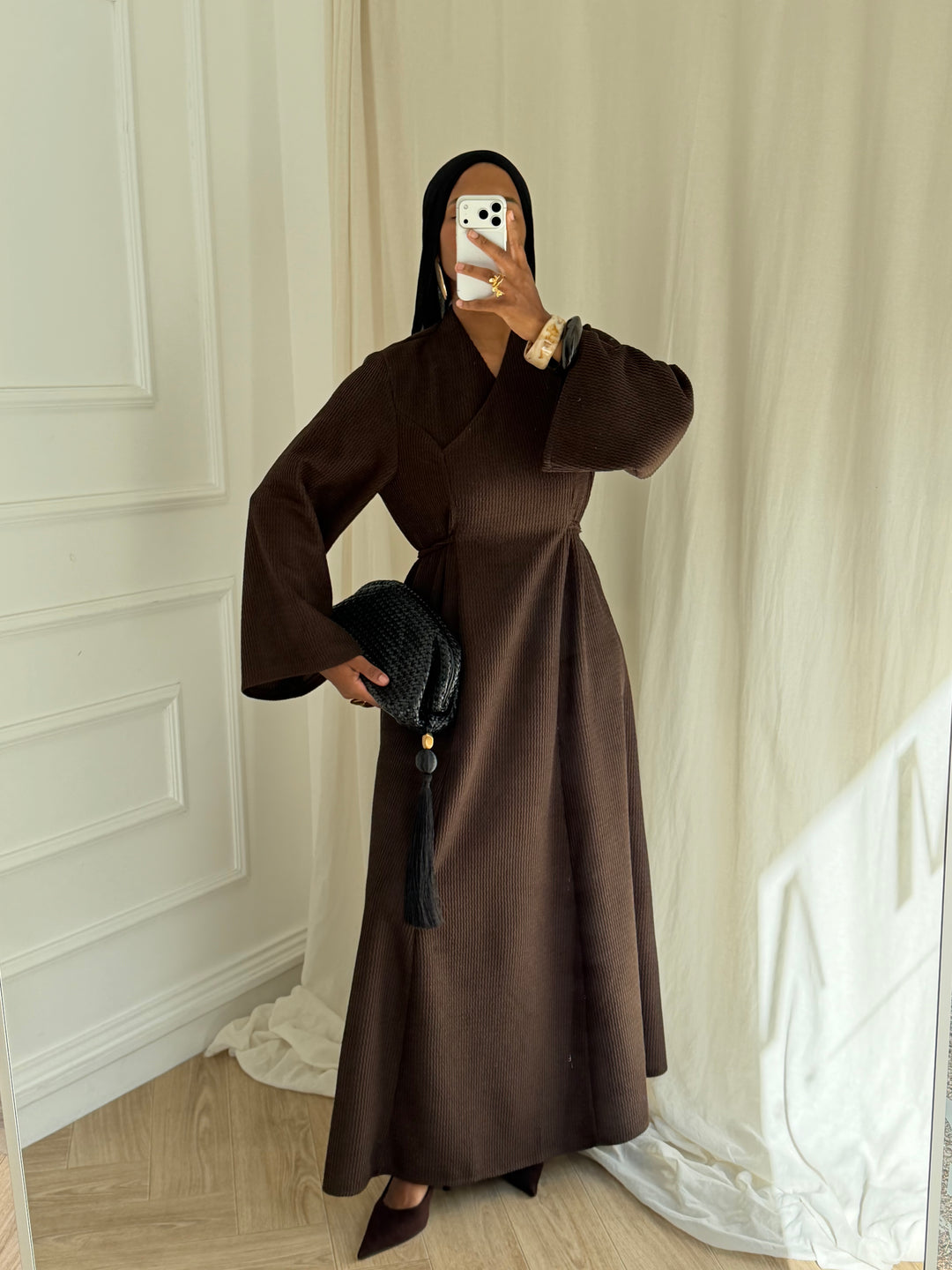 ROBE EN MAILLE MARRON