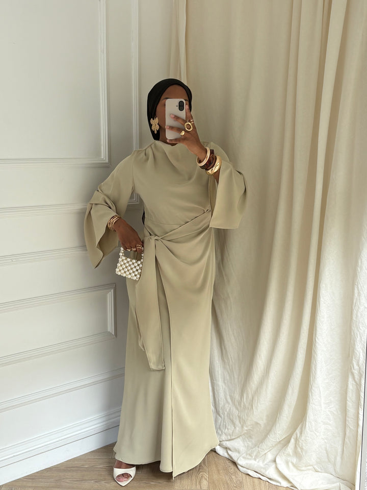 ROBE AKILA  VERT AMANDE