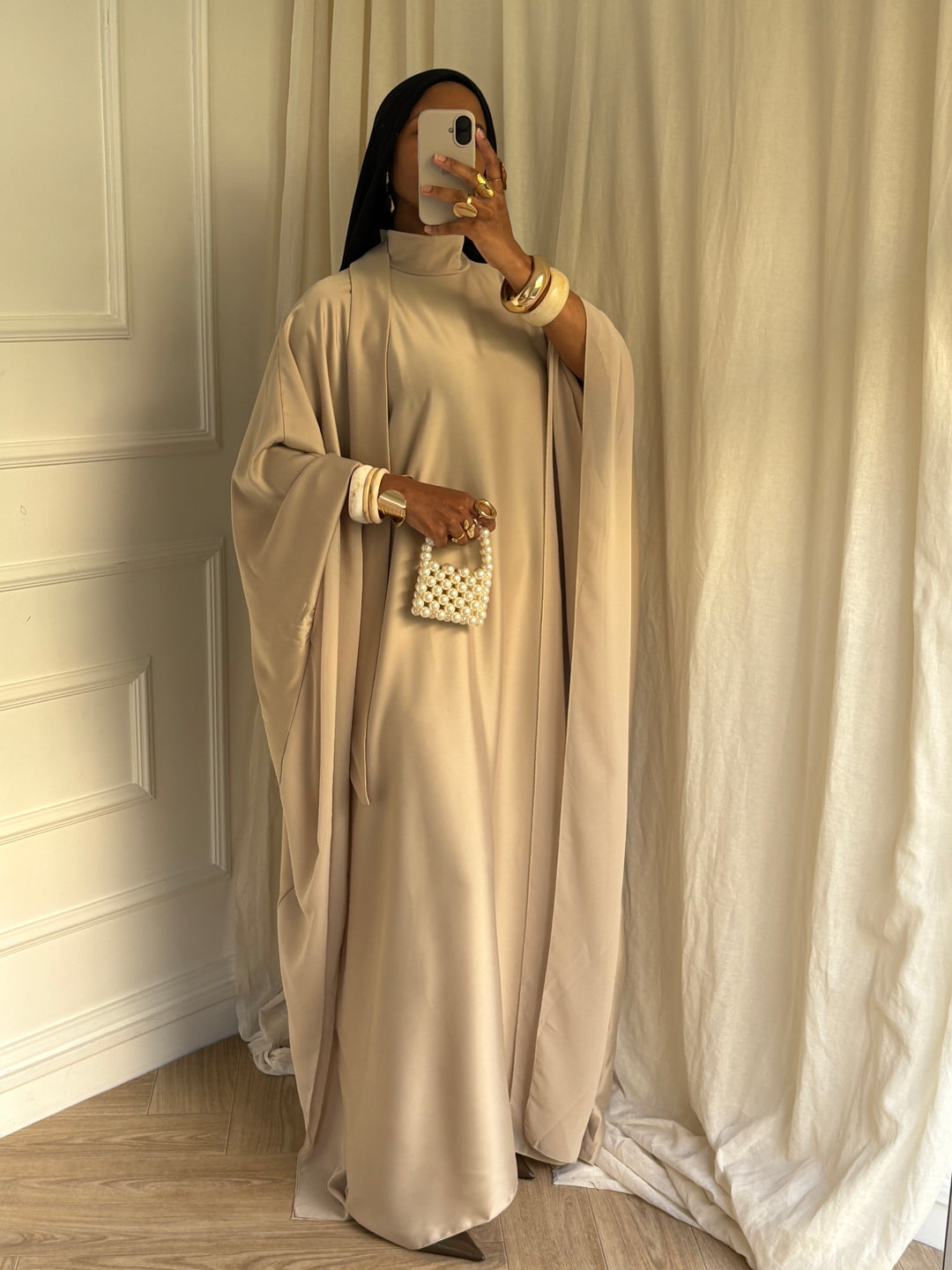 ABAYA SATIN BEIGE