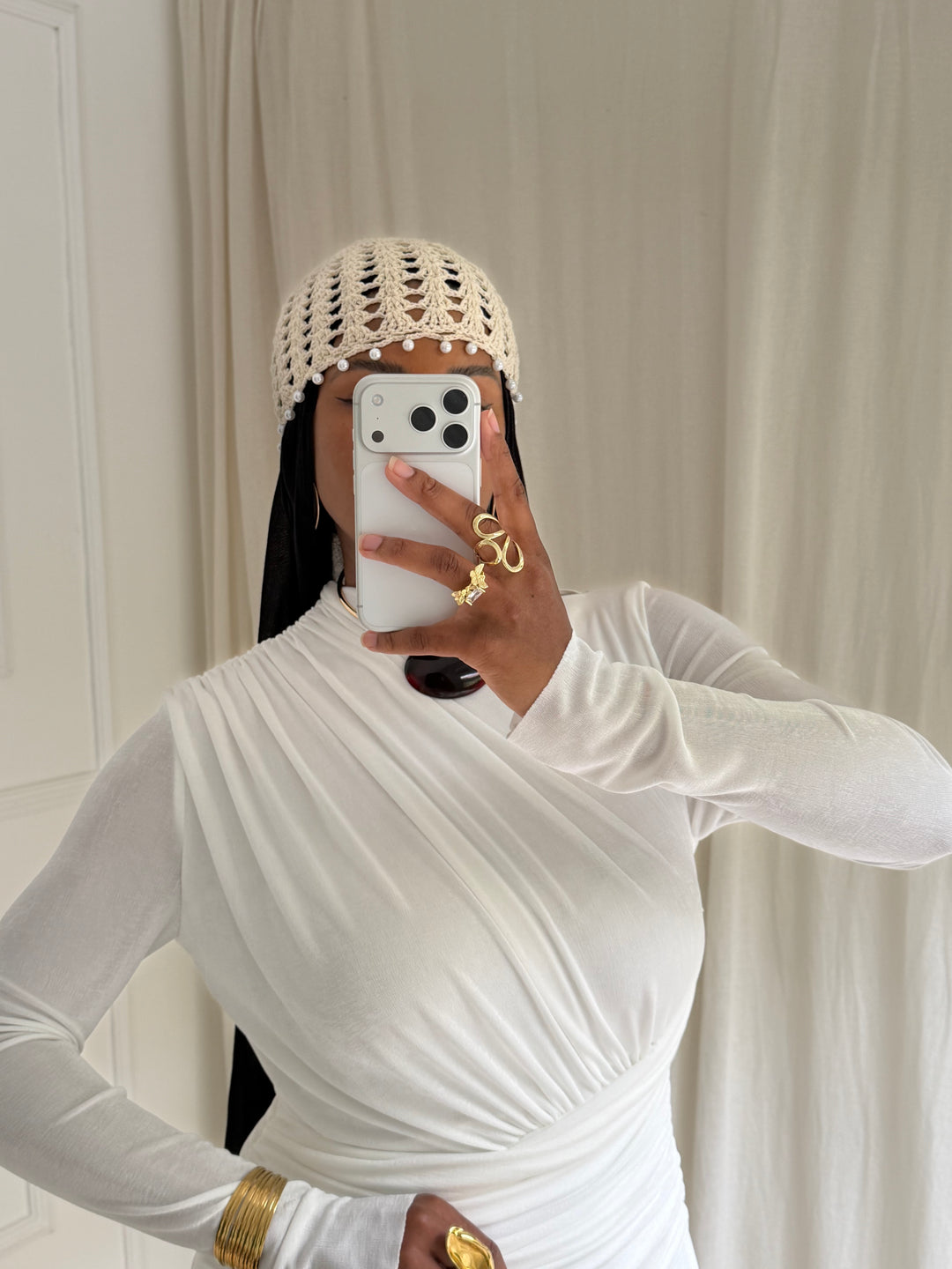BONNET CROCHET CRÈME