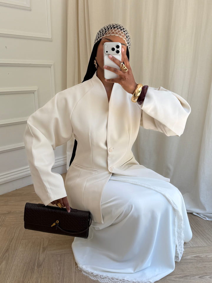 VESTE BLAZER CINTRÉ CRÈME