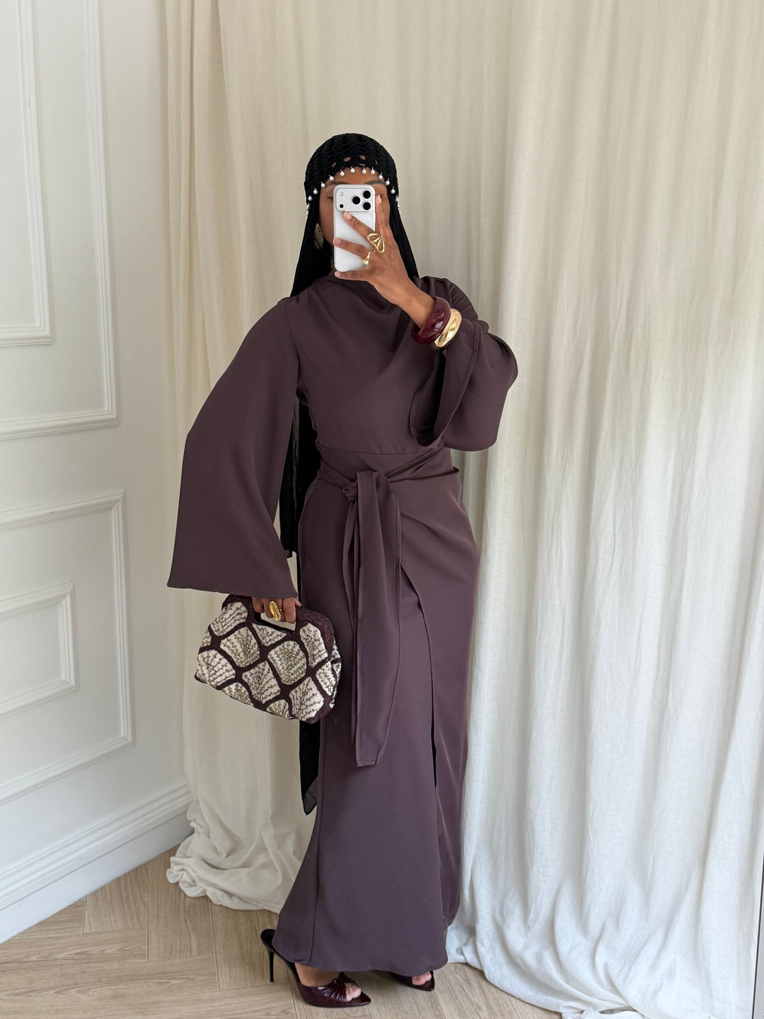 ROBE AKILA AUBERGINE