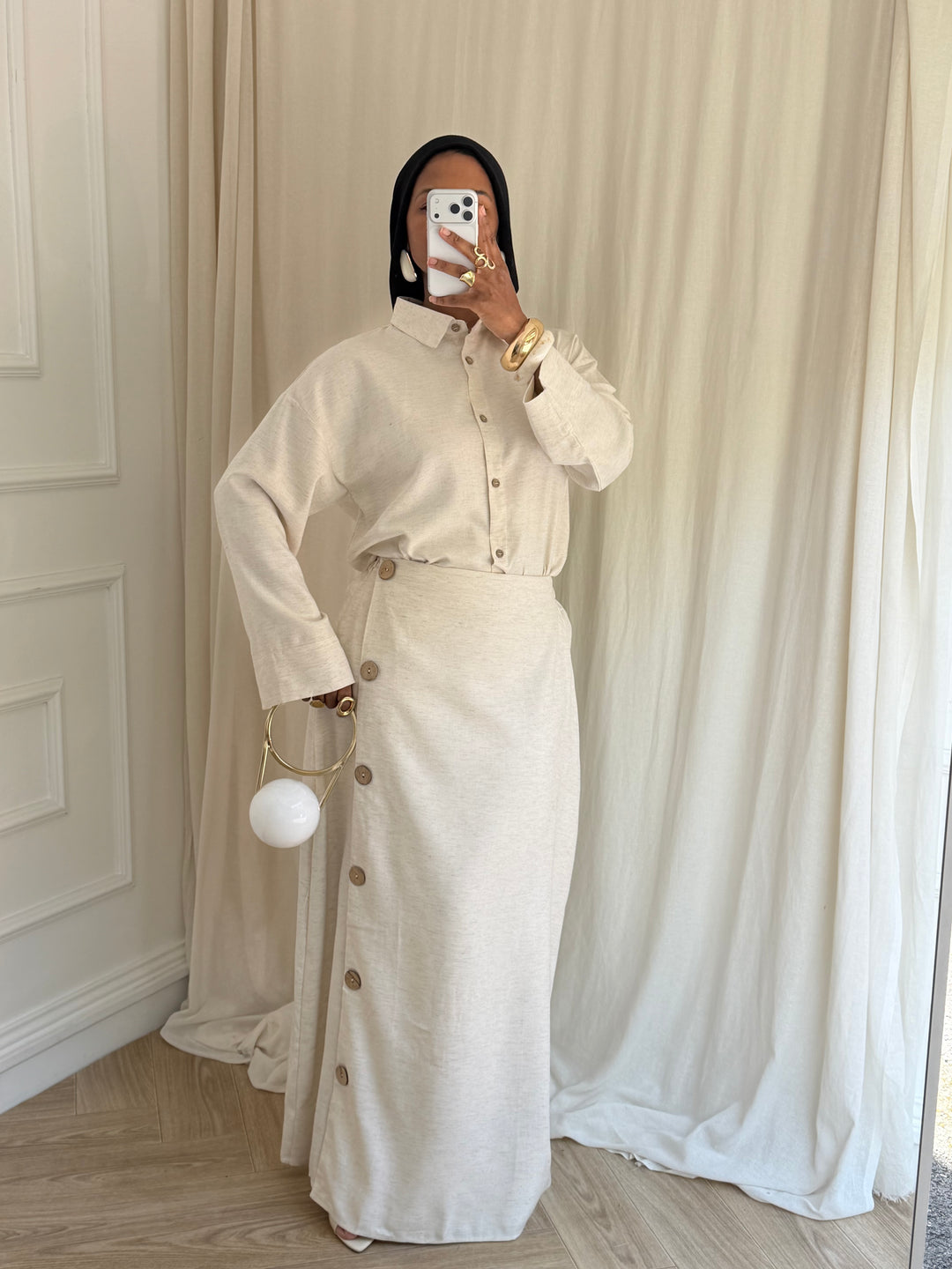 ENSEMBLE BOUTONS BEIGE