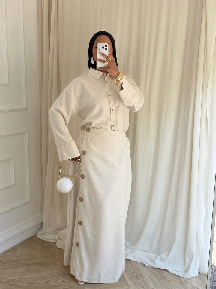 ENSEMBLE BOUTONS BEIGE